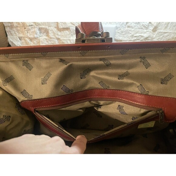 Vintage YUN ART Travel Bag Kilim Wool Leather Turkish Pattern Rush/Tan One Size - Picture 10 of 15